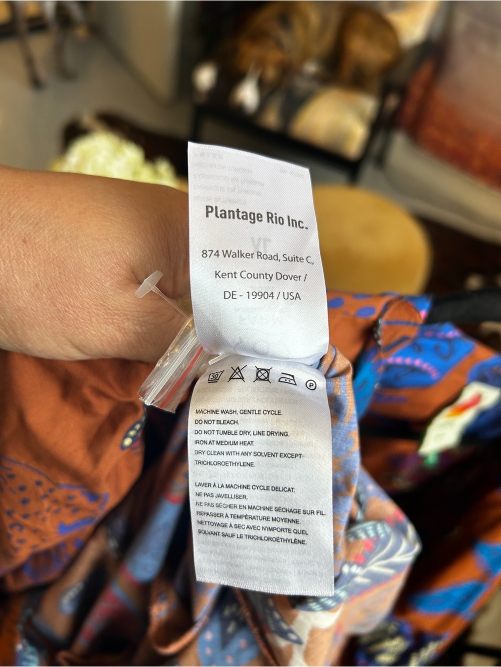 FARM Rio Rust Maxi Dress with Blue and Purple Leaf Motif - Picture 7 of 7